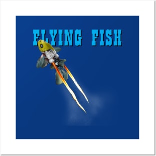 Flying Fish Funny The Rocketeer Retro Vintage 90's Movie Parody Posters and Art